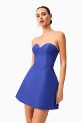 Beatrix Tulip Mini Dress in Blue