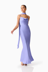 Jacinta Cowl Neck Gown in Blue