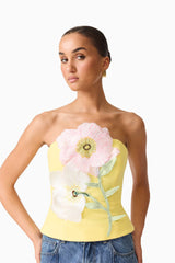 Hope Strapless Top in Yellow
