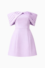Hope Off the Shoulder Mini Dress in Purple