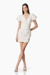 Scarlett Butterfly Mini Dress in White