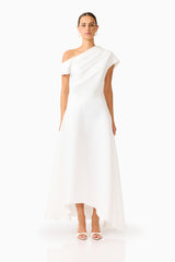 Marissa One Shoulder Gown in White