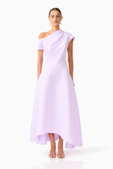 Marissa One Shoulder Gown in Purple