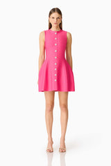 Opline Tulip Mini Dress in Hot Pink