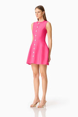 Opline Tulip Mini Dress in Hot Pink
