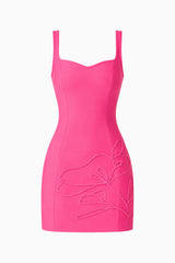 Opline Fitted Mini Dress in Hot Pink