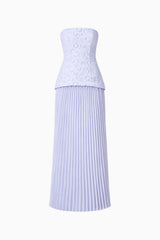Lacy Strapless Gown in Powder Blue