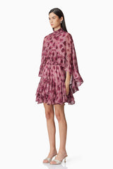 Monica Cape Mini Dress in purple
