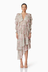 Monica Long Sleeve Midi Dress in Floral