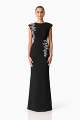 Veda Embellished Gown in Black
