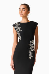 Veda Embellished Gown in Black