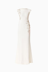 Veda Embellished Gown in White