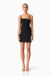 Veda Embellished Mini Dress in Black