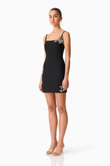 Veda Embellished Mini Dress in Black