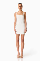 Veda Embellished Mini Dress in White