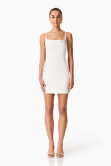 Veda Embellished Mini Dress in White