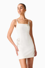 Veda Embellished Mini Dress in White