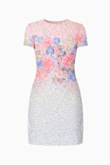 Lurea Short Sleeve Mini Dress in Pink Floral