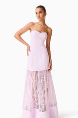Saphine Strapless Lace Gown in Pink