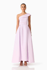Saphine One Shoulder Gown in Pink