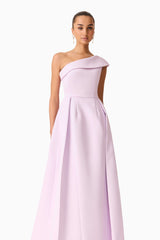 Saphine One Shoulder Gown in Pink