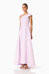 Saphine One Shoulder Gown in Pink
