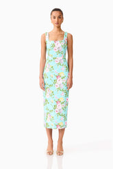 Emmeline Sequin Midi Dress in Mint Green