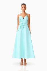 Stella A-Line Gown in Aqua Blue