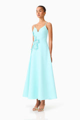 Stella A-Line Gown in Aqua Blue