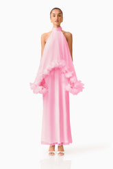 Poppy Cape Gown in Pink