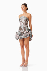 Dahlia Strapless Mini Dress in Floral