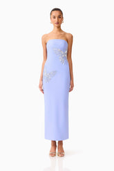 Mira Strapless Gown in Blue