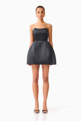 Manon Tulip Mini Dress in Black