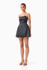 Manon Tulip Mini Dress in Black