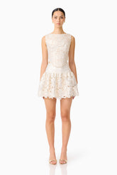 Nicoletta Top & Skirt Set in Gold