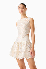 Nicoletta Top & Skirt Set in Gold