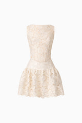 Nicoletta Top & Skirt Set in Gold