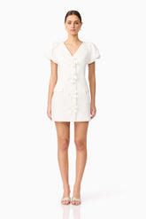 Elysie Blazer Mini Dress in White