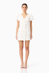 Elysie Blazer Mini Dress in White