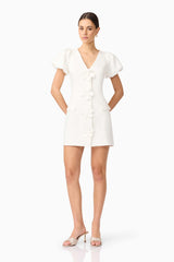 Elysie Blazer Mini Dress in White