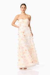 Livia Strapless Maxi Dress in Yellow