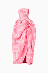 Dionne Strapless Gown in Pink Floral