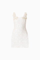Alessia Embellished Mini Dress in White