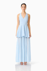 Anaya V Neck Maxi Dress in Blue