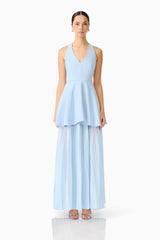 Anaya V Neck Maxi Dress in Blue