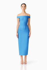 Elena Strapless Gown in Blue