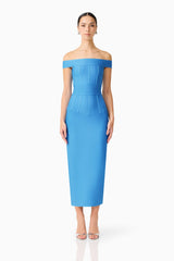 Elena Strapless Gown in Blue
