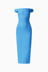 Elena Strapless Gown in Blue