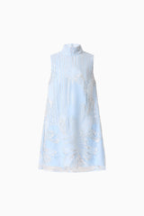 Annabelle Embellished Shift Mini Dress in Blue
