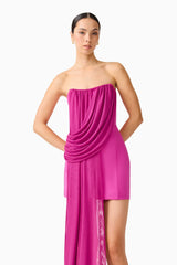 Chantal Asymmetrical Mini Dress in Pink